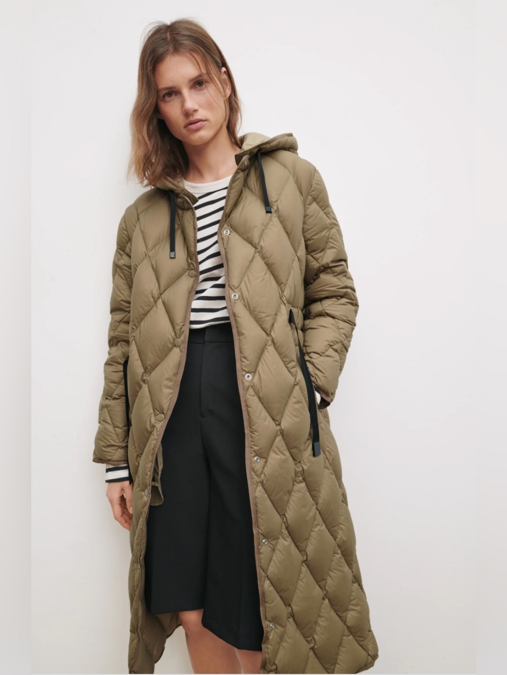 ZARA Quilted Long Puffer Coat Size Small
